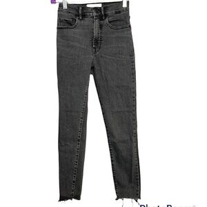 Everlane Denim Washed Black Frayed Ankle High Rise